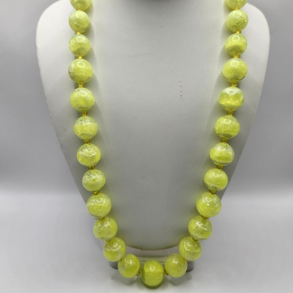 Trifari Jewelry - Vintage Trifari‎ Yellow Lucite Bead Necklace Gold Tone Adjustable Chain Choker